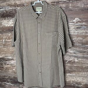 Vintage Cabelas Legendary Quality Mens Size XL Reg Short Sleeve Button Up Shirt